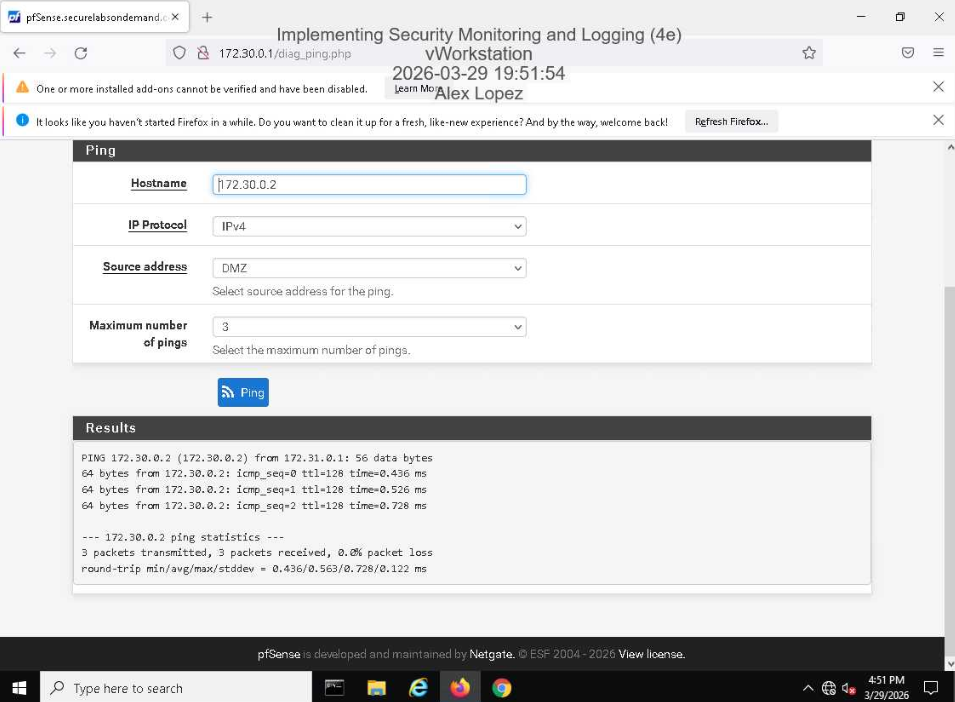 Successful Ping Results