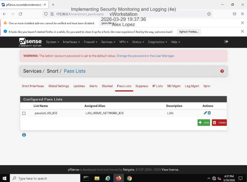 Snort Pass Lists – passlistLAN_IDS